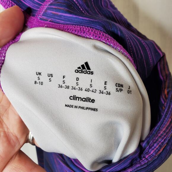Adidas Climalite Capri Leggings - Purple/Blue, Small - Picture 4 of 7